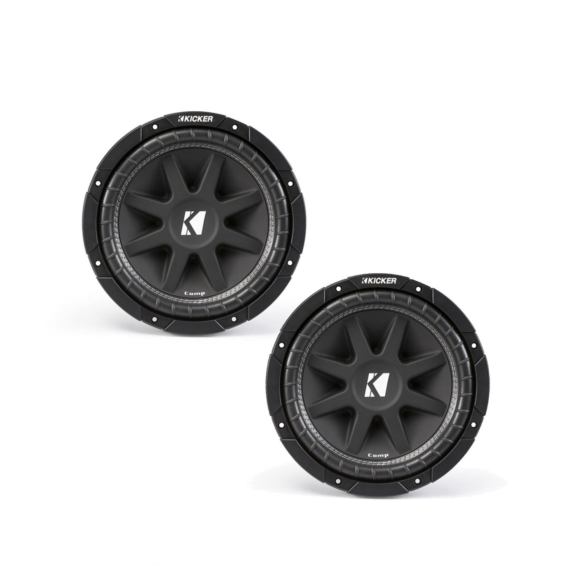 Kicker CVR10 CompVR 10Inch (250mm) Subwoofer, 4Ohm DVC Bundle