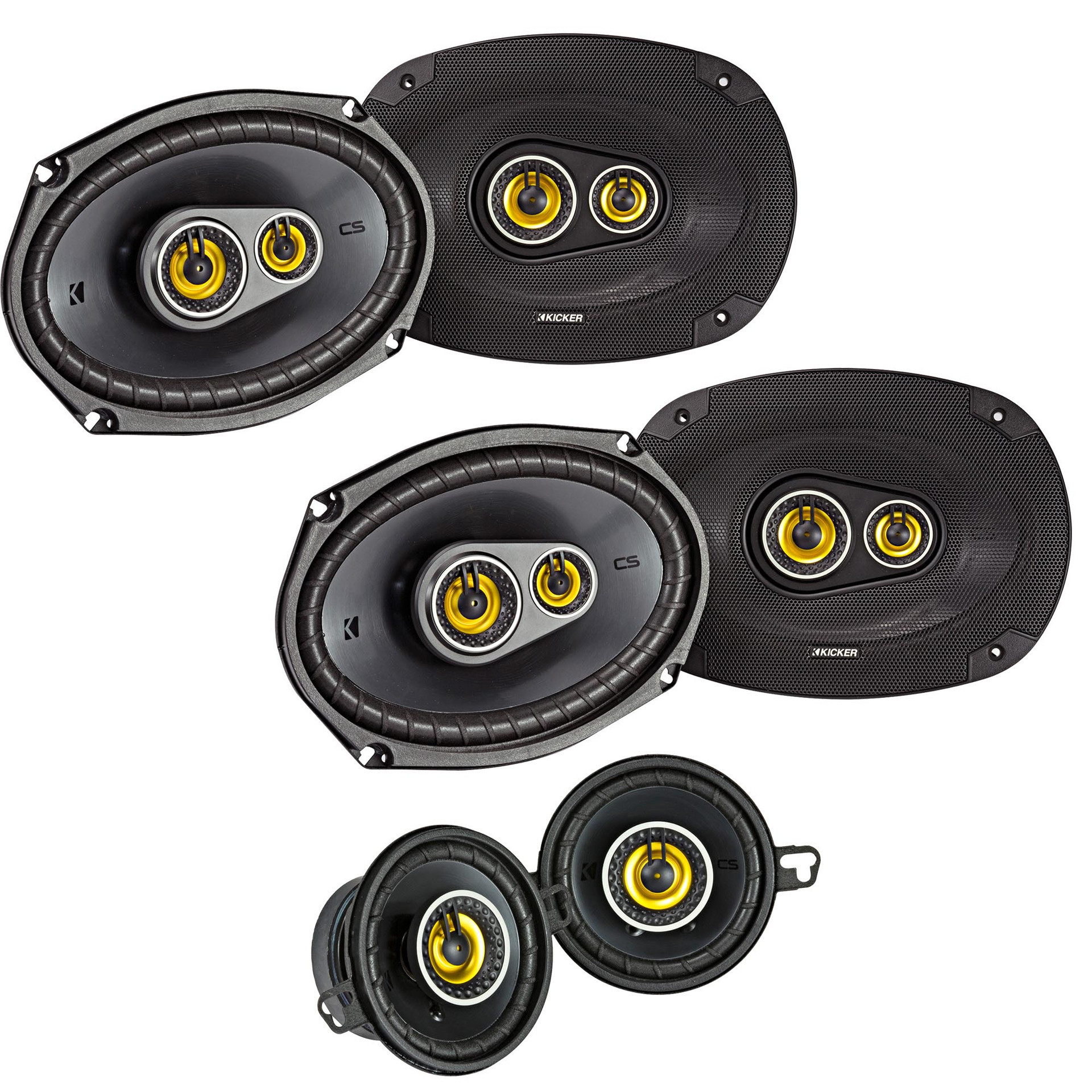 Kicker DSC6930 6x9Inch (160x230mm) 3Way Speakers, 4Ohm bundle