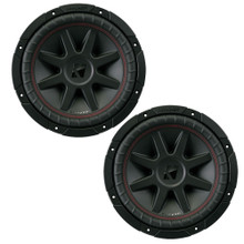 Kicker CVR12 CompVR 12-Inch (300mm) Subwoofer, 2-Ohm DVC Bundle