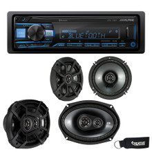 Alpine UTE-73BT Bluetooth Receiver (No CD), a Pair of 43CSS654 6.5