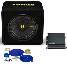 Kicker 10 Inch Bass Bundle - A 44CWCD104 Subwoofer with CXA4001