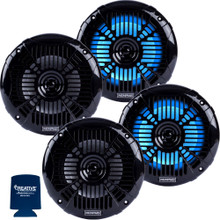 Memphis Audio MXA69L 6x9 Marine LED Speakers - 2 Pair Set With RGB Lighting & Black/White Grills