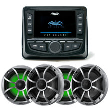 Wet Sounds WS-MC-2 Marine Radio with 2 Pairs Wet Sounds OEM