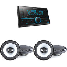 Kenwood DPX505BT Bluetooth USB Double DIN CD Receiver with 2 Pairs
