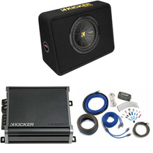 Kicker 10 Inch Bass Bundle - A 44CWCD104 Subwoofer with CXA4001