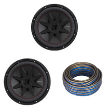 Kicker 52CVR15 CompVR 15-Inch (380mm) Subwoofer, 2-Ohm DVC Bundle