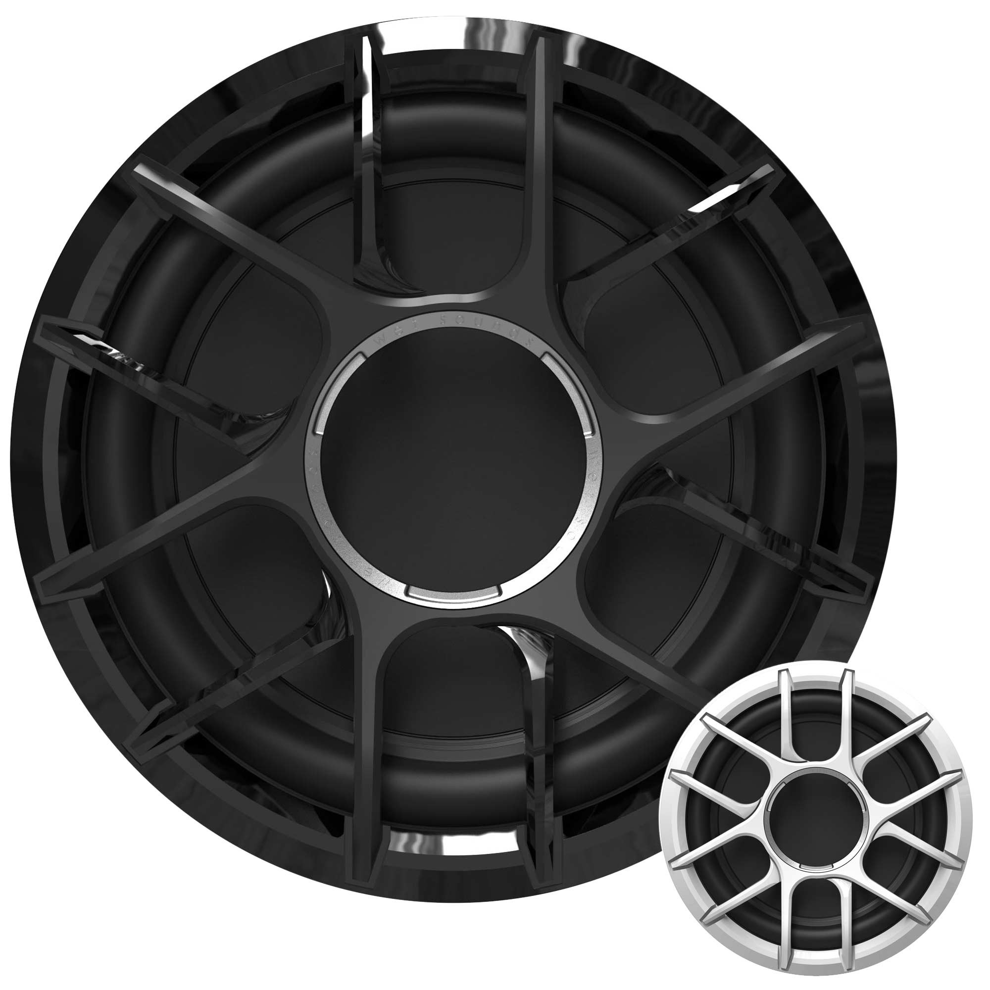 Kicker Marine KMTES Black Tower Enclosures Loaded With (2) 6.5" White