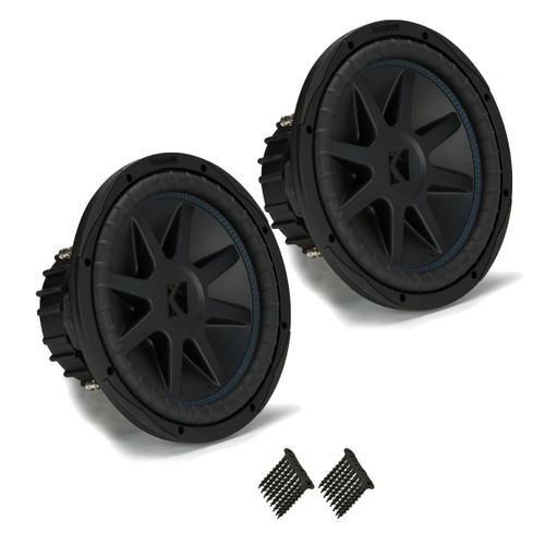 Kicker 44CVX122 CompVX 12" Subwoofers Bundle Dual 2-Ohm Voice Coils for wiring to a 2-ohm monoblock amplifier