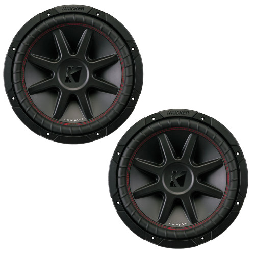 Kicker CVR12 CompVR 12-Inch (300mm) Subwoofer, 4-Ohm DVC Bundle