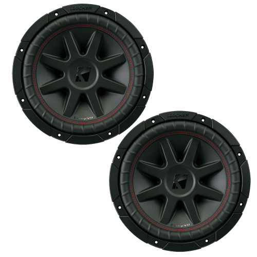 Kicker CVR10 CompVR 10-Inch (250mm) Subwoofer, 4-Ohm DVC Bundle