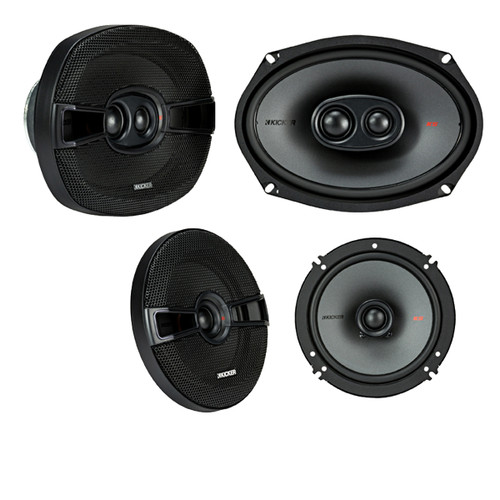 Kicker Speaker Bundle - A pair of Kicker 6.5 Inch & a pair of 6x9" KS-Series Speakers, KSC6504 & KSC69304