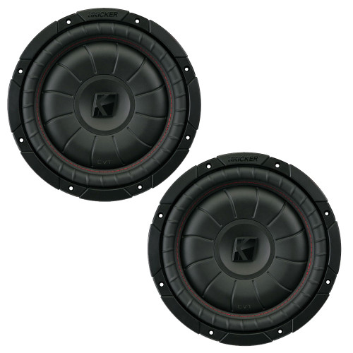 Kicker CVT10 CompVT 10-Inch (250mm) Subwoofer, 2-Ohm Bundle