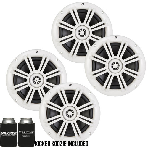 Kicker 6.5 Inch KM-Series Marine Speakers 41KM604W bundle