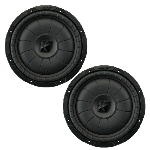 Kicker CVT12 CompVT 12-Inch (300mm) Subwoofer, 2-Ohm Bundle