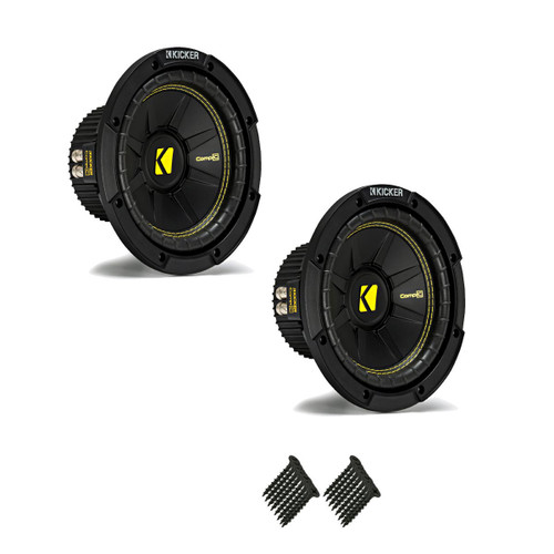 Kicker CWCS84 CompC 8" Subwoofers Bundle Single 4-Ohm Voice Coil