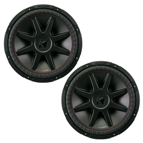 Kicker CVR15 CompVR 15-Inch (380mm) Subwoofer, 4-Ohm DVC Bundle