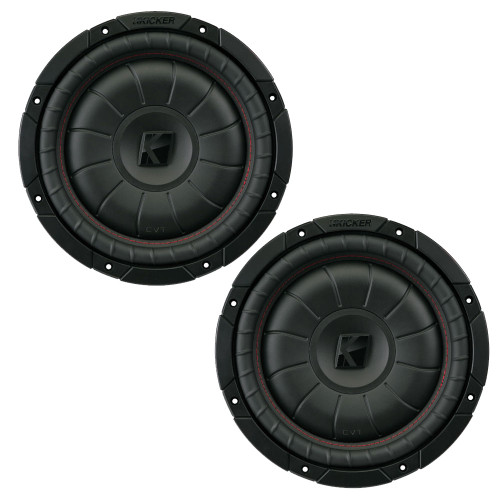 Kicker CVT10 CompVT 10-Inch (250mm) Subwoofer, 4-Ohm Bundle