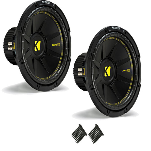 Kicker CWCD124 CompC 12" Subwoofers Bundle Dual 4-Ohm Voice Coil