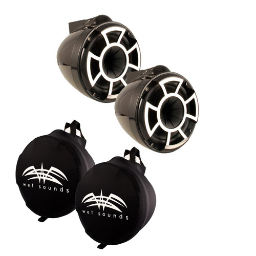 Wet Sounds REV 8 X Mount Tower Speakers with Wet Sounds Suitz speaker Covers - BLACK