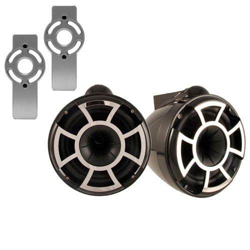 Wet Sounds for Mastercraft 2007 & Up - REV10 10" Black Tower Speakers & Mastercraft Tower Adapters