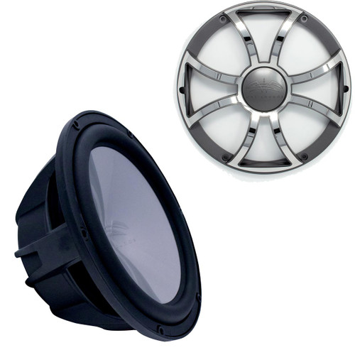 Wet Sounds Revo 10" Subwoofer & Grill - Black Subwoofer & Gunmetal Stainless Steel Grill - 4 Ohm