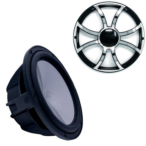 Wet Sounds Revo 10" Subwoofer & Grill - Black Subwoofer & Black Grill With Stainless Steel Inserts - 4 Ohm