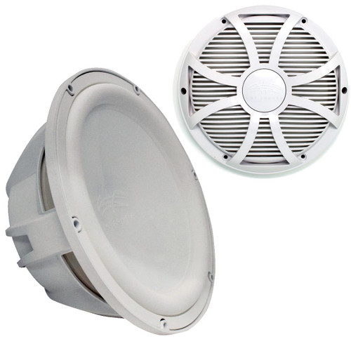 Wet Sounds Revo 12" Subwoofer & Grill - White Subwoofer & White Closed Face SW Grill - 2 Ohm