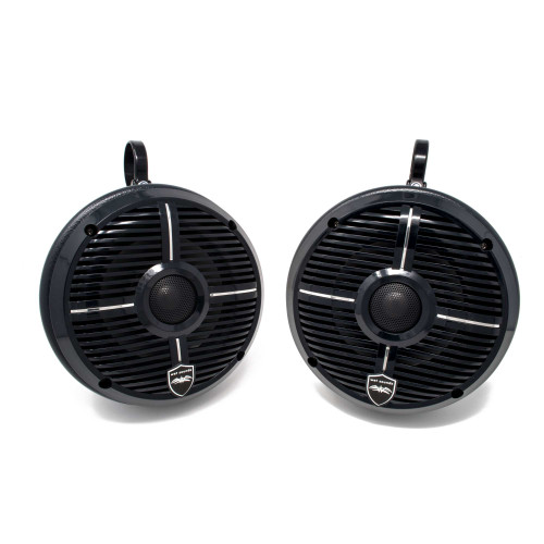 Wet Sounds REVO 6-XWB Black 6.5 Inch Marine LED Speakers & Roll Cage Enclosures (1.75" Clamps)