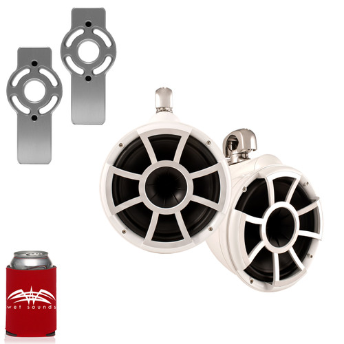 Wet Sounds for Mastercraft 2007 & Up - REV10 10" White Swivel Tower Speakers & Mastercraft Tower Adapters