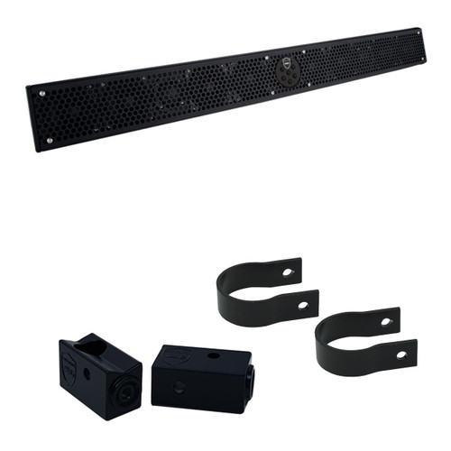Wet Sounds Refurbished Stealth 10 Ultra V2 Black + UTV Mounting Kit, Slider bracket and Round 1.75" Tube clamp