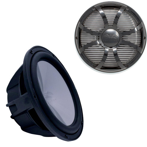 Wet Sounds REVO10HPS4-B Revo High Power 10" Subwoofer with Grill - Black Subwoofer & Black Closed Face SW Grill