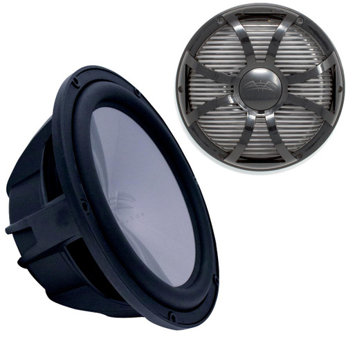 Wet Sounds REVO12HPS4-B Revo High Power 12" Subwoofer with Grill - Black Subwoofer & Black Closed Face SW Grill
