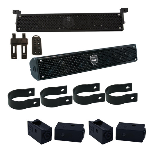 Wet Sounds Package - One Stealth 6 Ultra HD, One Stealth 6 Surge Amplified Soundbar & 1.75" Pipe Mounting Hardware