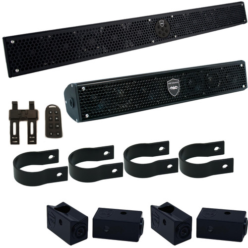 Wet Sounds Package - One Stealth 10 Ultra HD, One Stealth 6 Surge Amplified Soundbar & 1.75" Pipe Mounting Hardware