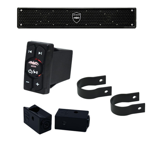 Wet Sounds - Stealth 6 Surge Amplified Soundbar with 1.75" Pipe Mounting Hardware & WW-BTRS Bluetooth Receiver