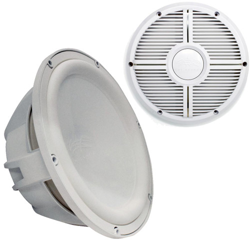 Wet Sounds Revo 12" Subwoofer & Grill - White Subwoofer & White Closed Face XW Grill - 4 Ohm