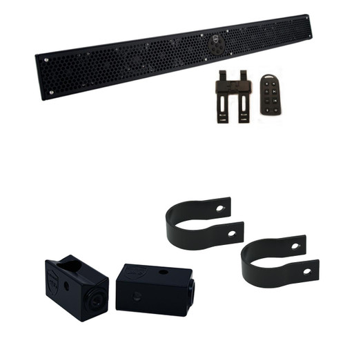 Wet Sounds Stealth 10 Ultra HD Black + UTV Mounting Kit, Slider bracket & Round 1.75" Tube clamp