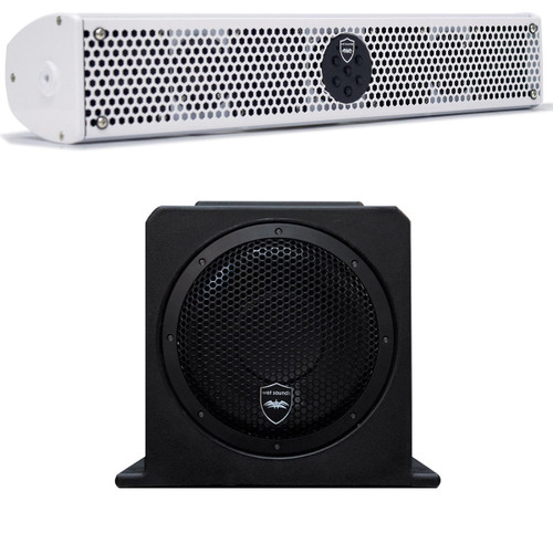 Wet Sounds Stealth Package - White Stealth 6 Ultra 200 Watt Sound Bar and AS-10 10" 500 Watt Powered Stealth Subwoofer