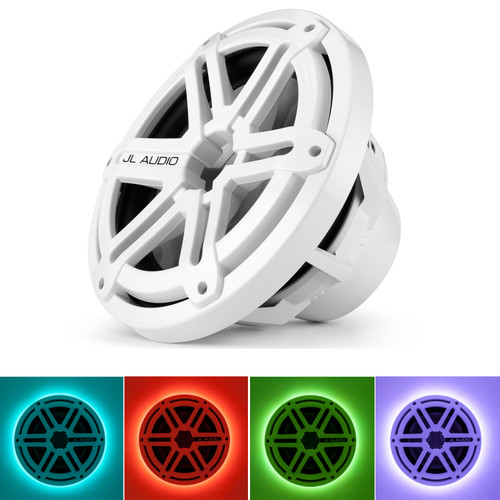 JL Audio MX10IB3-SG-WH10-inch Marine Subwoofer Driver Sport White Grille With RGB LED Speaker Ring