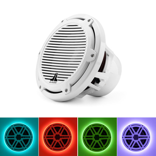 JL Audio M10IB5-CG-WH:10-inch (250 mm) Marine Subwoofer Driver White Classic Grille With RGB LED Speaker Ring