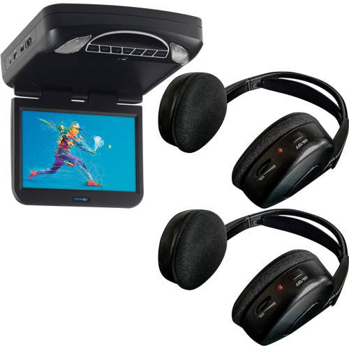 10.1" Digital High Def Overhead Monitor System with DVD, HDMI/MHL Input Adapter & 2 Wireless Headphones Included