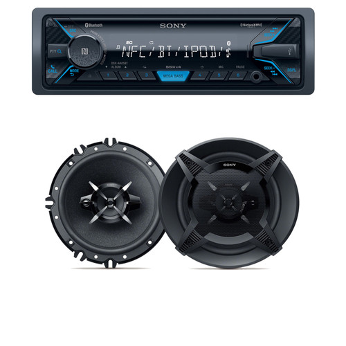 Sony DSX-A405BT Bluetooth, USB, AUX Receiver, and pair of XS-FB1630 6.5" 3-Way Coaxial Speakers