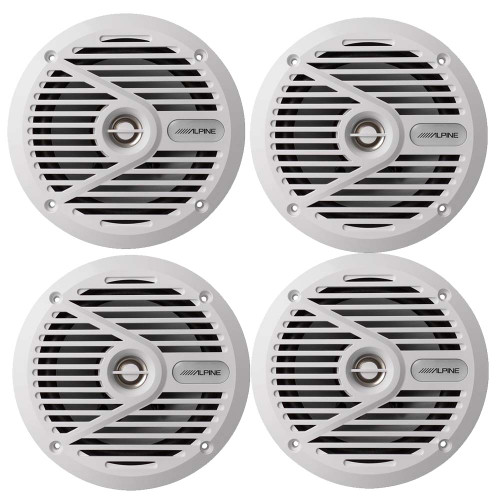 Alpine SPS-M601W 6-1/2”  Marine Coaxial 2-Way Marine Speaker Bundle