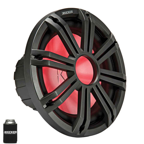 Kicker KMF124 12" Marine Subwoofer with LED Charcoal Grill 4 Ohm for Free Air Applications