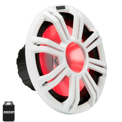 Kicker KM124 12" Marine Subwoofer with LED White Grill 4 Ohm for Sealed Applications
