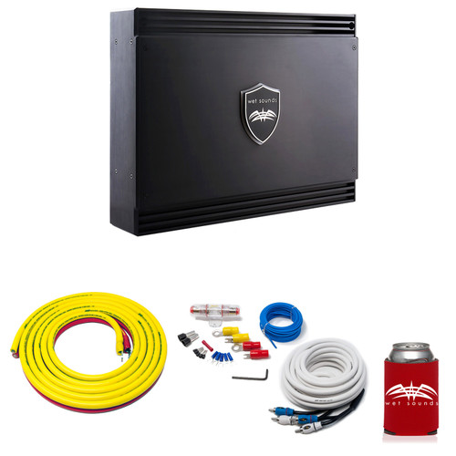Wet Sounds Sinister SDX2 2-Channel Amplifier & Stinger 3-Meter 4-Gauge Amplifier Wiring Kit w/ RCAs