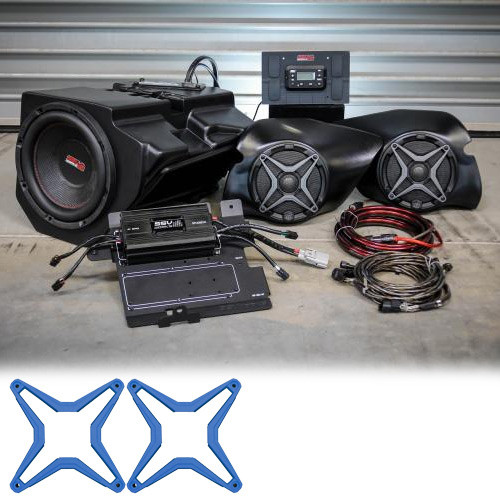 Polariz RZR XP 1000 Complete SSV Works 3 Speaker Plug-And-Play System - Blue