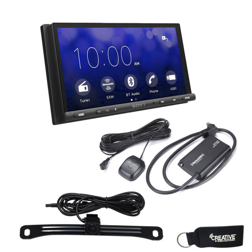Sony XAV-AX5000 compatible with CarPlay & Android Auto receiver + Rear View Camera & Satellite Radio Tuner