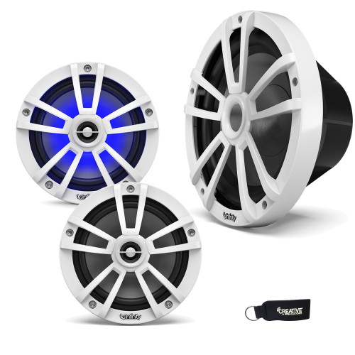 Infinity - A Pair of 622MLW Marine 6.5 Inch LED Speakers & A 1022MLW 10" Marine LED Subwoofer - White