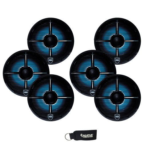 Wet Sounds - Three Pairs Of REVO 6-XWB Black Closed XW Grille 6.5 Inch Marine LED Coaxial Speakers